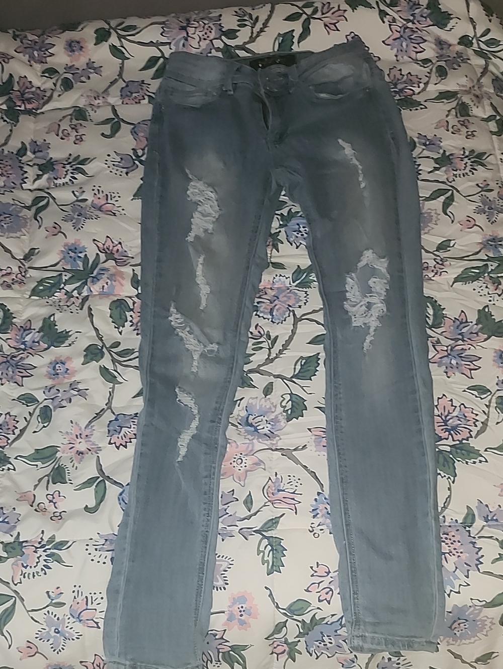 Indigo Rein Light Blue Ripped Skinny Jeans